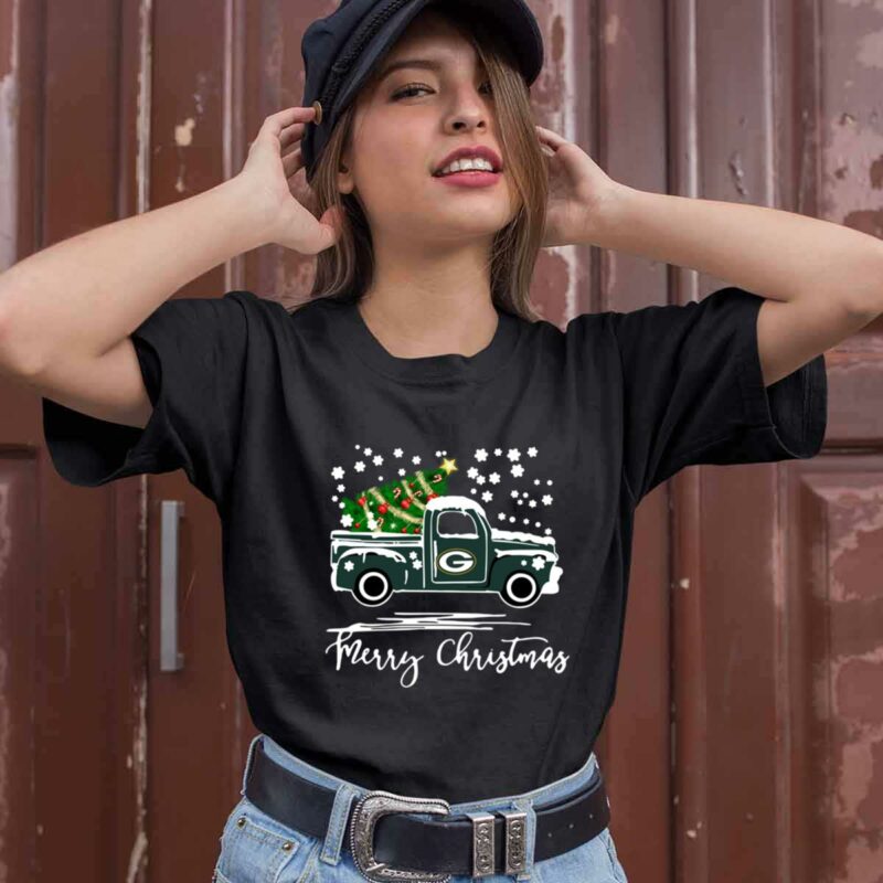 Green Bay Packers Car With Christmas Tree Merry Christmas 0 T Shirt