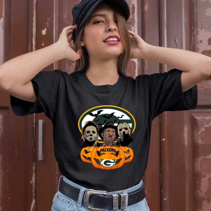 Green Bay Packers Freddy Krueger Michael Myers Jason Voorhees Pumpkin Halloween 0 T Shirt