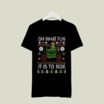 Grinch Driving Jeep Oh What Fun It Is to Ride Christmas 3 T Shirt