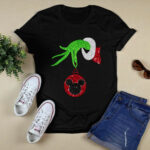 Grinch Hand Holding Disney Mickey Mouse Christmas 4 T Shirt
