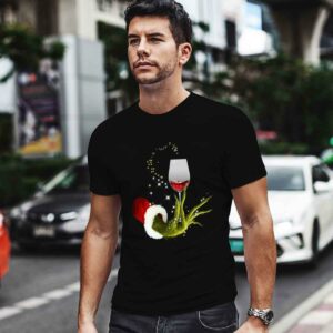 Grinch Hand Holding Glass of Wine Christmas 0 T Shirt