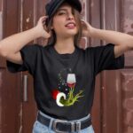Grinch Hand Holding Glass of Wine Christmas 1 T Shirt