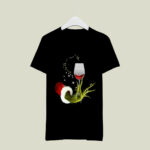 Grinch Hand Holding Glass of Wine Christmas 3 T Shirt