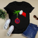 Grinch Hand Merry Christmas New York Giants 4 T Shirt