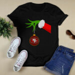 Grinch Hand Merry Christmas San Francisco 49ers 3 T Shirt