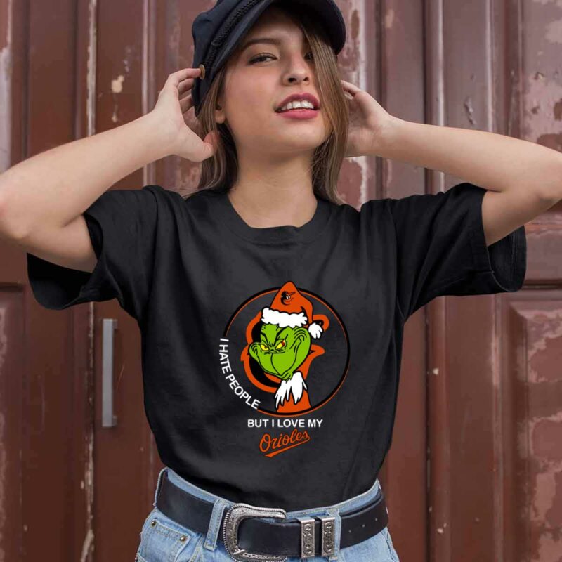 Grinch I Hate People But I Love My Baltimore Orioles 0 T Shirt