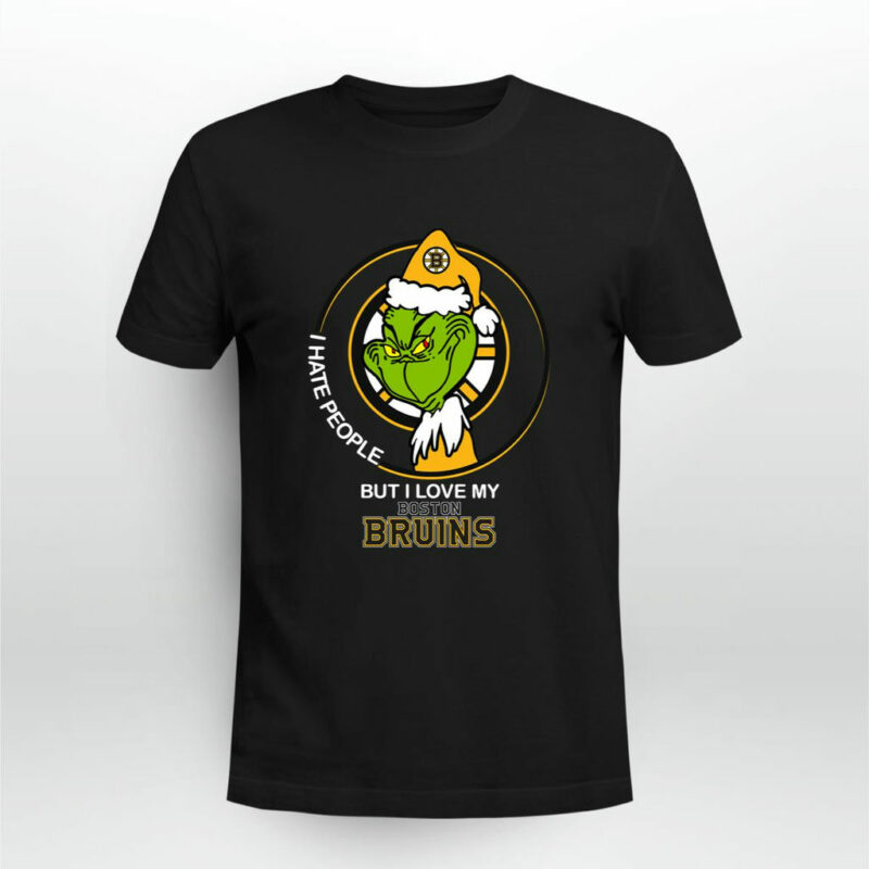 Grinch I Hate People But I Love My Boston Bruins 0 T Shirt