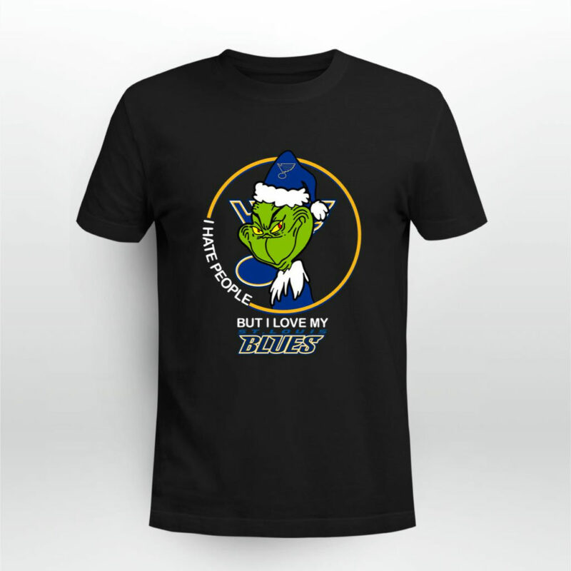 Grinch I Hate People But I Love My St Louis Blues 0 T Shirt