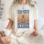 Hallowed Be Thy Gains Fitness Jesus Vintage 1 T Shirt
