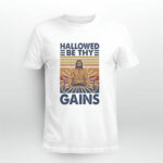Hallowed Be Thy Gains Fitness Jesus Vintage 5 T Shirt
