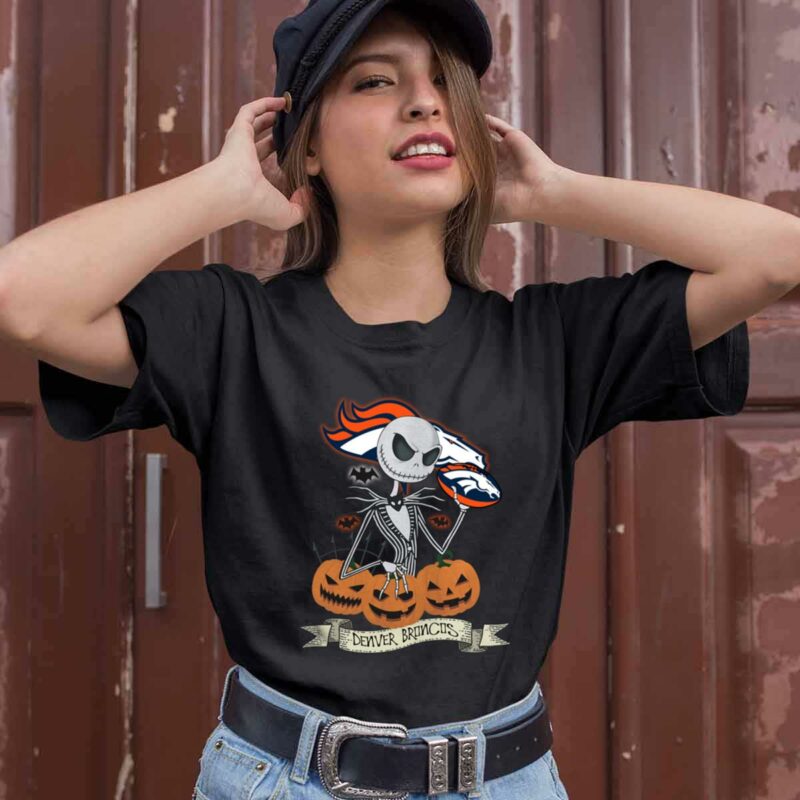 Halloween Denver Broncos Jack Skellington 0 T Shirt