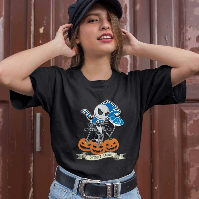 Halloween Detroit Lions Jack Skellington 0 T Shirt