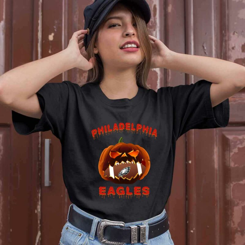 Halloween Pumpkin Philadelphia Eagles 0 T Shirt