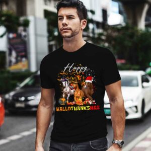 Happy HalloThanksMas Horses Halloween Thanksgiving Christmas 0 T Shirt