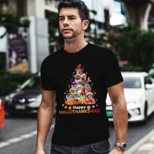 Happy HalloThanksMas Shih Tzu Halloween Thanksgiving Christmas 0 T Shirt