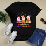 Happy HalloThanksMas Three Pigs 2 T Shirt