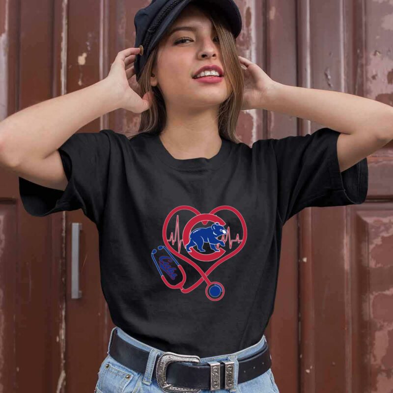 Heartbeat Nurse Love Chicago Cubs 0 T Shirt