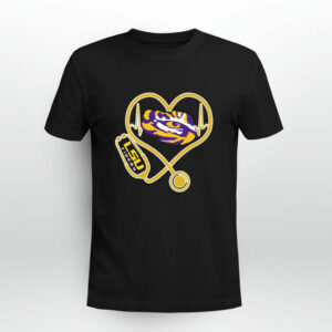Heartbeat Nurse love LSU Tigers 0 T Shirt