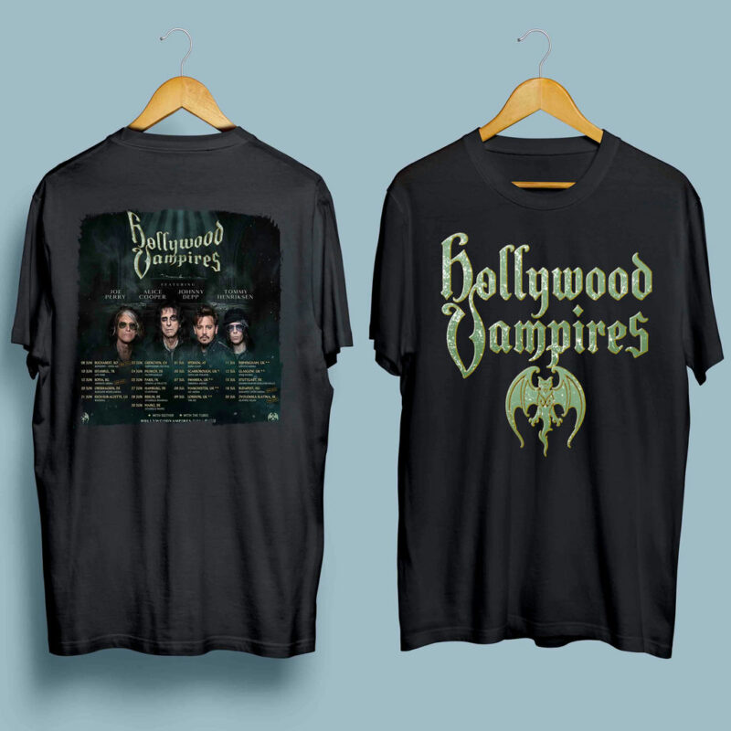 Hollywood Vampires 2023 Uk Tour Front 4 T Shirt