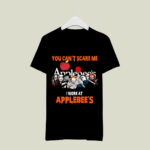 Horror Movie Character You cant Scare Me Work At Applebees Logo 2 T Shirt