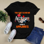 Horror Movie Character You cant Scare Me Work At Applebees Logo 4 T Shirt