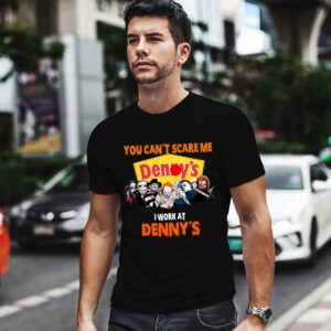 Horror Movie Character You cant Scare Me Work At Dennys Logo 0 T Shirt
