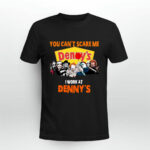 Horror Movie Character You cant Scare Me Work At Dennys Logo 2 T Shirt