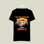 Horror Movie Character You cant Scare Me Work At Dennys Logo 3 T Shirt