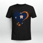 Houston Astros Glitter Heart 2 3 T Shirt