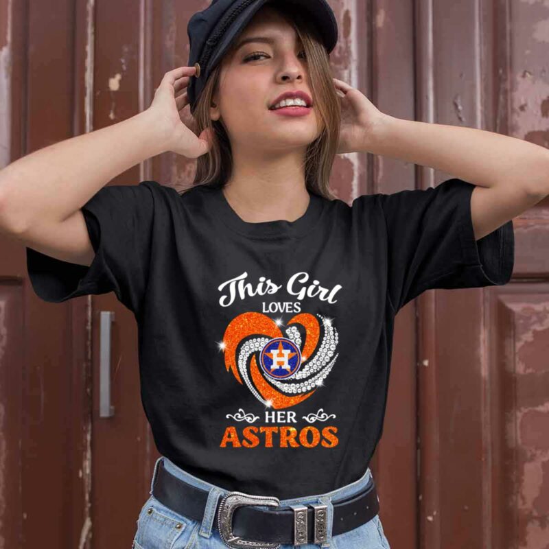 Houston Astros Vortex Diamond Heart This Girl Loves Her Astros 0 T Shirt