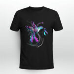 Hummingbird Purple Blue Ribbon Suicide Prevention Awareness Suicide 4 T Shirt