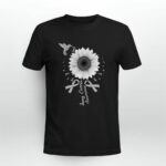 Hummingbird Sunflower White Ribbon Lung Cancer Awareness 2 T Shirt