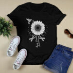 Hummingbird Sunflower White Ribbon Lung Cancer Awareness 3 T Shirt