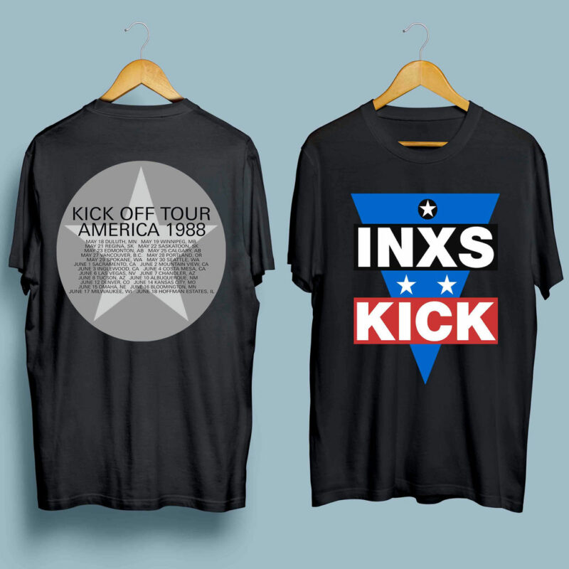 Inxs Kick Off America Tour 1988 Star Band Rock Concert Front 5 T Shirt