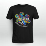 Imagine All The People Living Life In Peace Autism Awareness 2 T Shirt