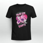 In october we wear pink and watch Giants Breast Cancer Halloween 4 T Shirt