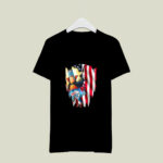 Independence day 4th of July Miller Lite America Flag 3 T Shirt