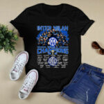 Inter Milan Team Football Serie A Champions 2021 Signatures 4 T Shirt