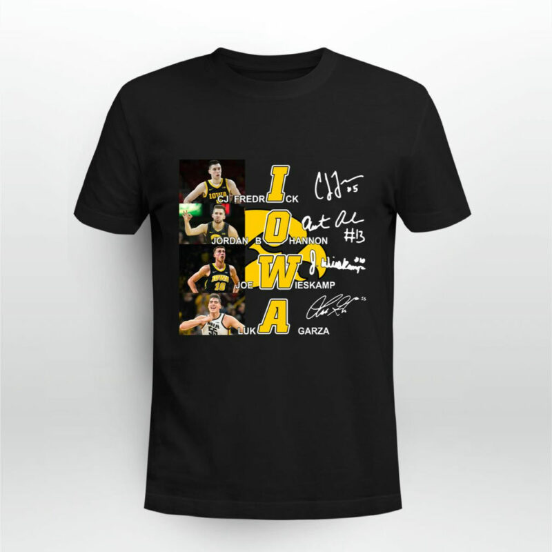 Iowa Cj Fredrick Jordan Bohannon Joe Wieskamp Luka Garza Signatures 0 T Shirt