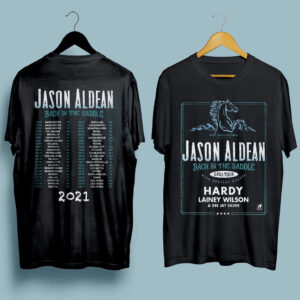 Jason Aldean 2021 Back in the Saddle Concert front 4 T Shirt