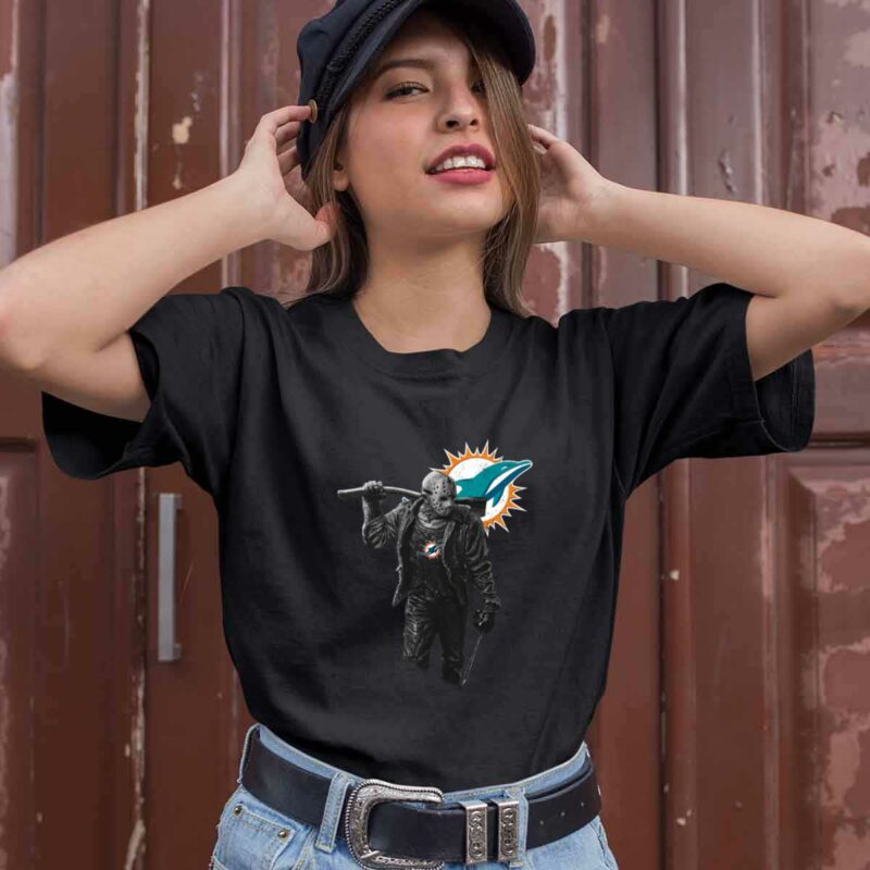 Jason Voorhees Miami Dolphins Ready For Horrors Football 0 T Shirt
