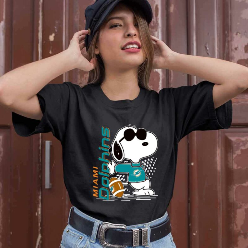 Joe Cool Snoopy Miami Dolphins 0 T Shirt
