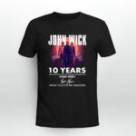 John Wick 10 Years 2014 2024 Keanu Reeves Signature 2 T Shirt