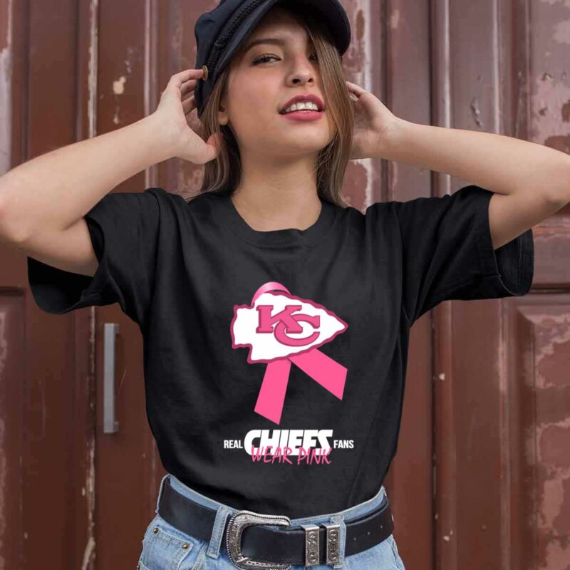 Kansas City Chiefs Real Chiefs Fans Wear Pink Breast Cancer 0 T Shirt