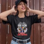 Kansas Jayhawks God First Family Second 3 T Shirt