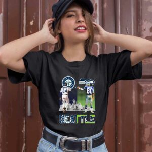 Ken Griffey Jr and Steve Largent Seattle Skyline signatures 0 T Shirt