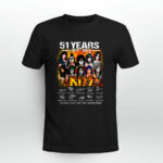 Kiss Band 51 Year Anniversary 1973 2024 Signatures Thank You For The Memories 2 T Shirt