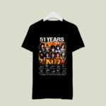 Kiss Band 51 Year Anniversary 1973 2024 Signatures Thank You For The Memories 4 T Shirt