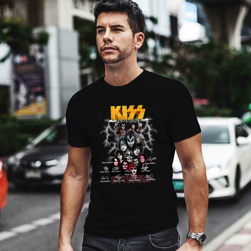 Kiss Band 51 Years 1973 2024 Signatures 0 T Shirt