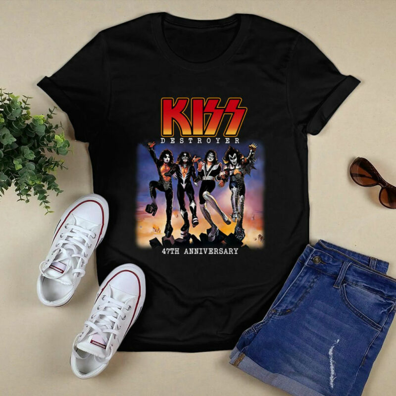 Kiss Band Rock Destroyer Album 47Th Anniversary Front 4 T Shirt